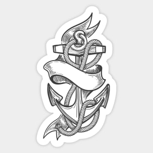 Black Ship anchor tattoo Sticker